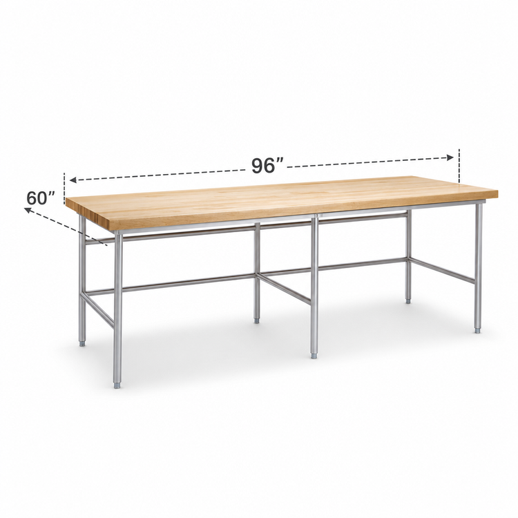Product image #3 for John Boos Stainless Steel Baker's Table Frame for 96 x 60 Inch Top