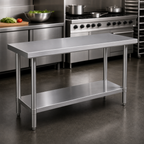 Thumbnail image #3 for Atosa USA, Inc. Mixrite ST2472EC 72-Inch x 24-Inch 18-Gauge 430 Stainless Steel Work Table with Adjustable Undershelf
