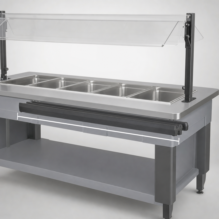 Product image #3 for Cambro Versa Food Bar 5-Foot Tray Rail Accessory, Black