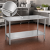 Thumbnail image #3 for Advance Tabco Special Value Series 84-Inch x 30-Inch 18-Gauge 430 Stainless Steel Work Table with Undershelf