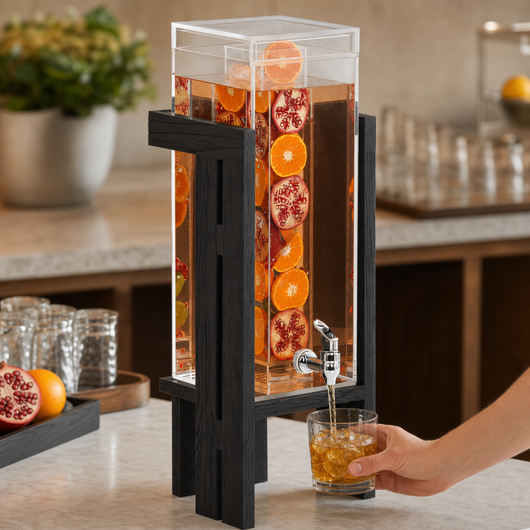 Product image #3 for Cal-Mil Brooklyn Square 3 Gallon Rectangular Ice Beverage Dispenser