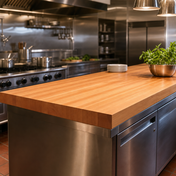 Product image #3 for Boos Block American Cherry Edge Grain Kitchen Countertop, 132 x 32 x 3 Inch, Varnique Finish