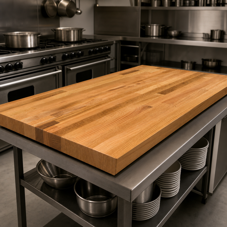 Product image #3 for Appalachian Red Oak Blended Rails Edge Grain Island Countertop, 72 x 30 x 1-1/2 Inches, Penetrating Oil Finish