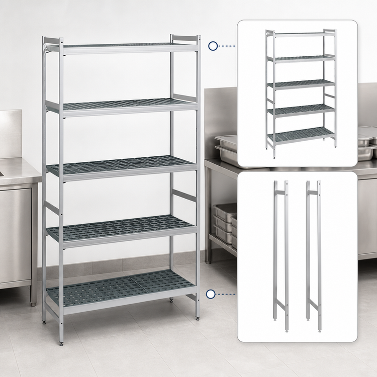 Product image #3 for Fermostock 5-Tier Starter Polymer Shelving Unit, 35"W x 18"D x 83"H