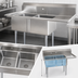 Thumbnail image #3 for Omcan 2-Compartment Pot Sink with Right-Hand Drainboard and 24 x 24 x 14 Inch Bowls, 304 Stainless Steel