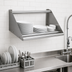 Thumbnail image #3 for Wall-Mounted Slanted Tubular Dishrack Sorting Shelf, 82 x 18 x 12-1/4 Inches