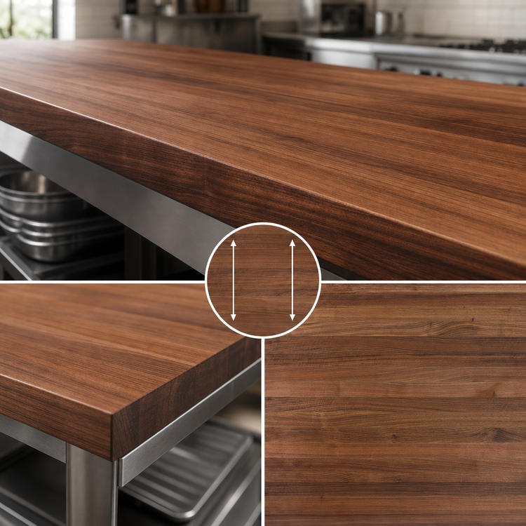 Product image #3 for John Boos Boos Block American Black Walnut Kitchen Countertop with Varnique Finish, 120 x 30 x 3 Inches