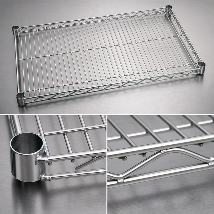 Product image #3 for Quantum 72 Inch W x 30 Inch D 304 Stainless Steel Wire Shelf, 600-800 lb Capacity