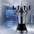 Thumbnail image #3 for Perlick Corporation 4056BK3BPC Glycol-Cooled Countertop Draft Beer Tower, 3 Faucets, Chrome Body with Black Ceramic Skirt