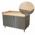 Thumbnail image #3 for BK Resources 60-Inch x 30-Inch Hard Maple Chef Table with Stainless Steel Cabinet Base and Hinged Doors