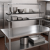 Thumbnail image #3 for Eagle Group Flex-Master 30-Inch Stainless Steel Table-Mount Overshelf Post Pair with Mounting Plate