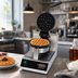 Thumbnail image #3 for Omcan Single Belgian Waffle Baker with 7.5-Inch Round Cooking Surface, Digital Controls, 120V