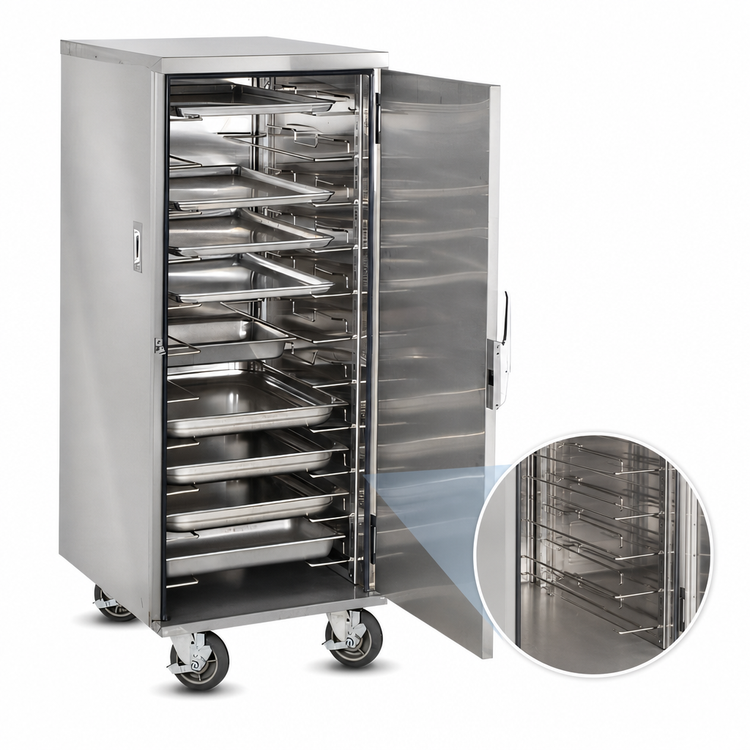 Product image #3 for FWE Full-Height Non-Insulated Enclosed Transport Cabinet with 13 Universal Tray Slides
