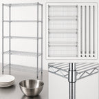 Thumbnail image #3 for Quantum WR74-3660C-5 Chrome Wire Shelving Starter Unit, 60 x 36 x 74 Inches, 5 Shelves, Stationary