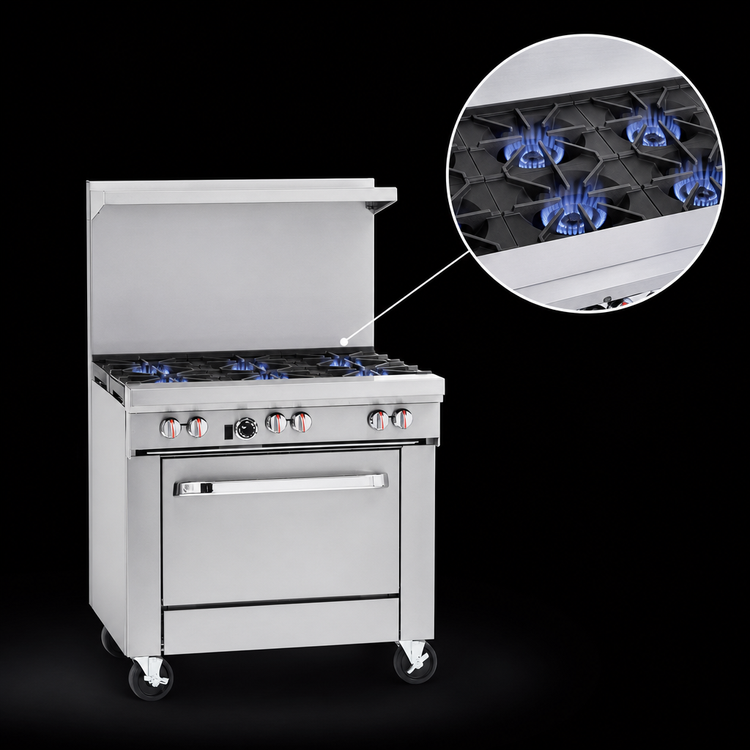 Product image #3 for Southbend S-Series 36-Inch 6-Burner Gas Restaurant Range with Cabinet Base