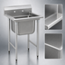 Thumbnail image #3 for Eagle Group 314 Series Floor Model 1-Compartment Sink with Left and Right Drainboards, 304 Stainless Steel