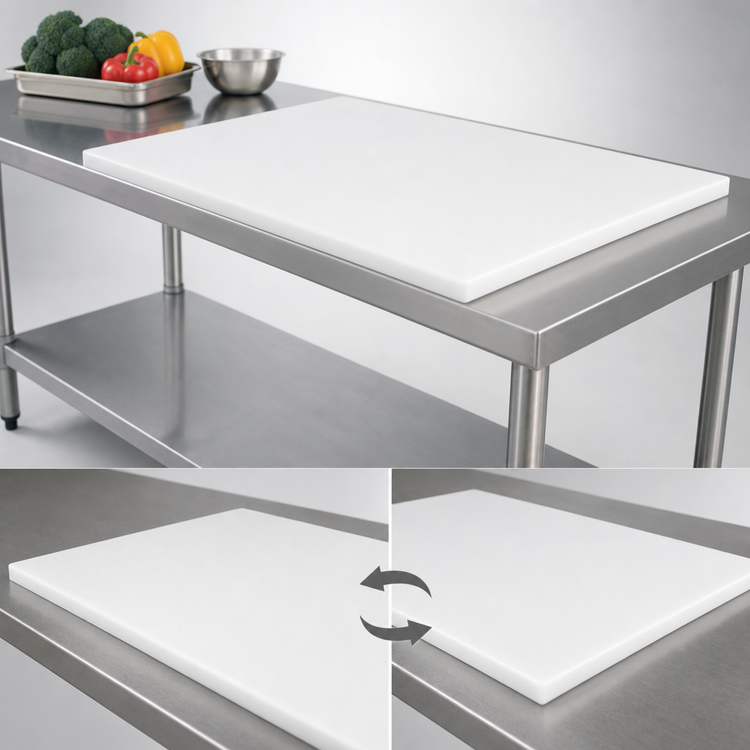 Product image #3 for John Boos P1333 84" x 36" Reversible Poly Replacement Work Table Top, 1/2" Thick