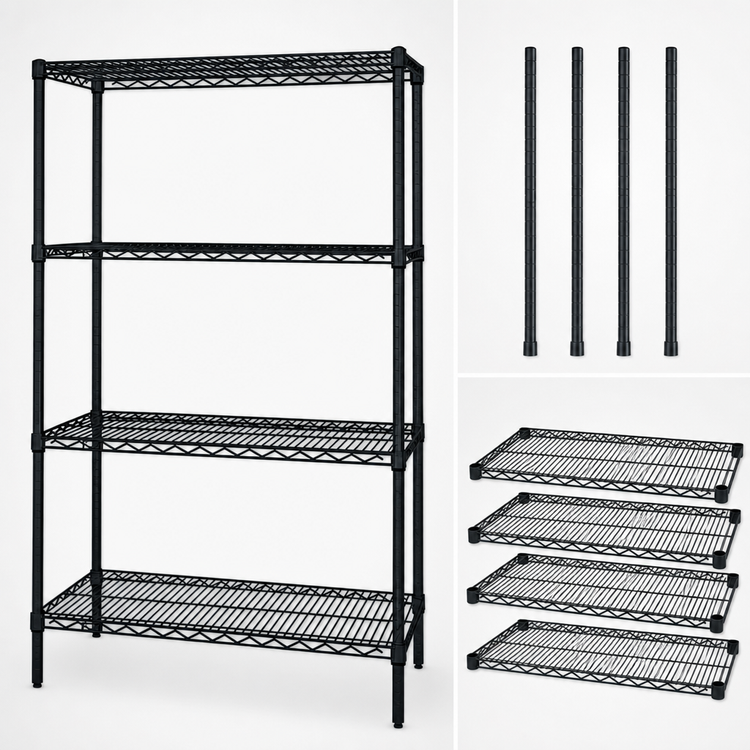 Product image #3 for Quantum 72-Inch Wide x 14-Inch Deep x 63-Inch High Stationary Wire Shelving Starter Kit