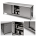 Thumbnail image #3 for John Boos Stainless Steel Enclosed Work Table with Sliding Door Cabinet Base, 144W x 30D, 16-Gauge Top