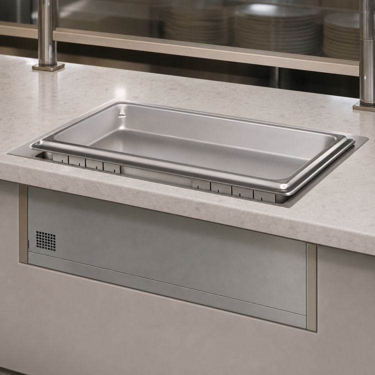 Product image #3 for Hatco HWBLI-43D Drop-In Rectangular Insulated Heated Well with Drain, 4/3 Size Pan Capacity