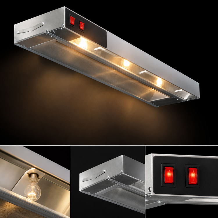 Product image #3 for RedHots 96-Inch Single Lighted High-Watt Rod-Type Strip Heat Lamp, 120V