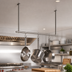 Thumbnail image #3 for John Boos Ceiling-Mounted Single-Bar Stainless Steel Pot Rack with 3 Double Hooks