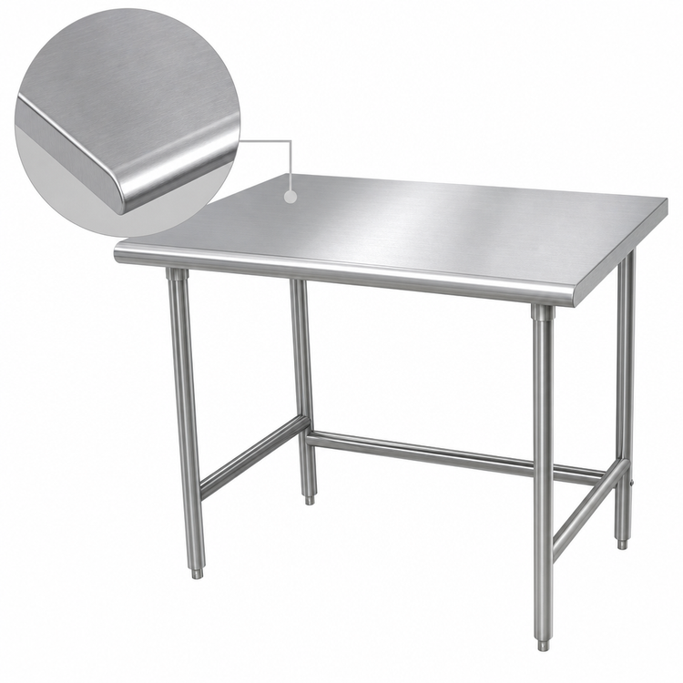 Product image #3 for Advance Tabco Special Value 30 x 30 Inch Flat Top Stainless Steel Work Table with Open Base