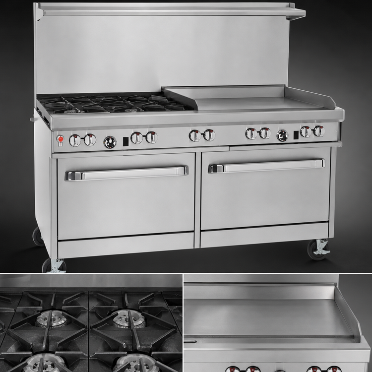 Product image #3 for Southbend Ultimate 60-Inch Gas Restaurant Range with 36-Inch Griddle, Convection Oven, and Cabinet Base