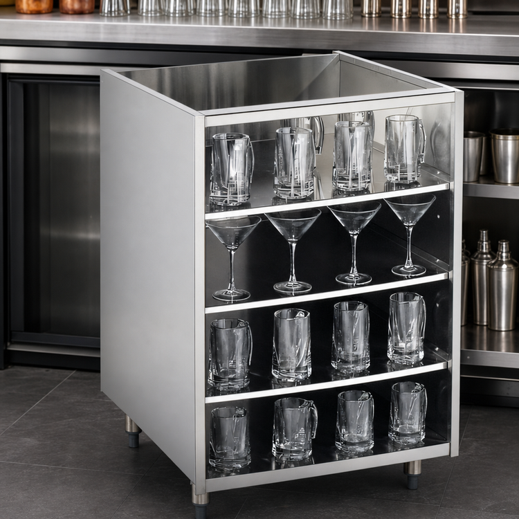 Product image #3 for Krowne Royal Series Underbar Glass Storage Cabinet, 24 Inch Wide, 3 Shelves, No Top