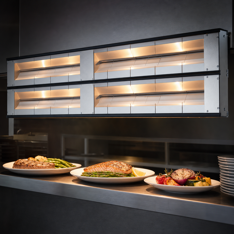 Product image #3 for Hatco Glo-Ray Max Watt Lighted Dual Infrared Strip Heater, 36 Inch, 6 Inch Spacer