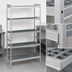 Thumbnail image #3 for Fermostock 5-Tier Stationary Starter Shelving Unit with Polymer Inserts, 68W x 14D x 83H, Gray Anodized Aluminum