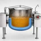 Thumbnail image #3 for Crown DLT-100TC Direct Steam Tilting Kettle, 100 Gallon, 2/3 Jacket