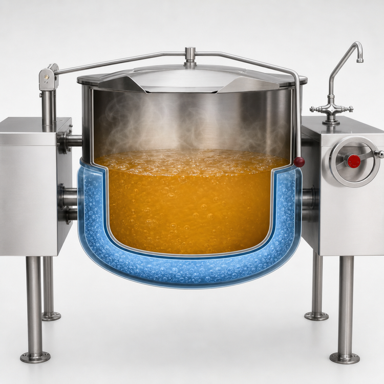 Product image #3 for Crown DLT-100TC Direct Steam Tilting Kettle, 100 Gallon, 2/3 Jacket