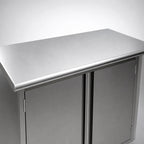 Thumbnail image #3 for Eagle Group Spec-Master CBH30120SE Enclosed Stainless Steel Work Table, 120 x 30 in, 14-Gauge 304 Top, 4 Hinged Doors