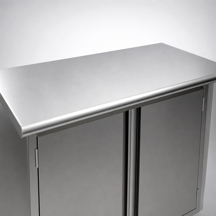 Product image #3 for Eagle Spec-Master Enclosed Base Work Table with Hinged Doors, 120 x 30 Inch, 14 Gauge 304 Stainless Steel Top