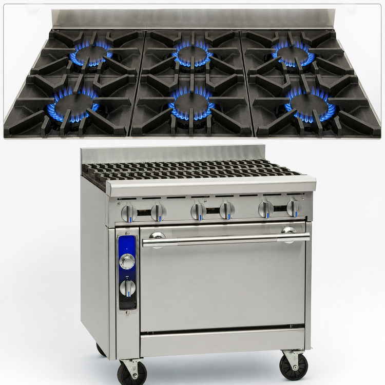 Product image #3 for Imperial Spec Series 36-Inch Heavy Duty Gas Range with 6 Open Burners and Standard Oven