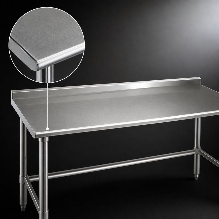 Product image #3 for Eagle Spec-Master 60"W x 36"D Stainless Steel Work Table with 1-1/2" Rear Upturn