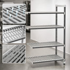 Thumbnail image #3 for Cambro Camshelving® Elements EXA213664V4480 4-Shelf Vented Polymer Stationary Add-On Shelving Unit, 21 x 36 x 64 Inches, Speckled Gray