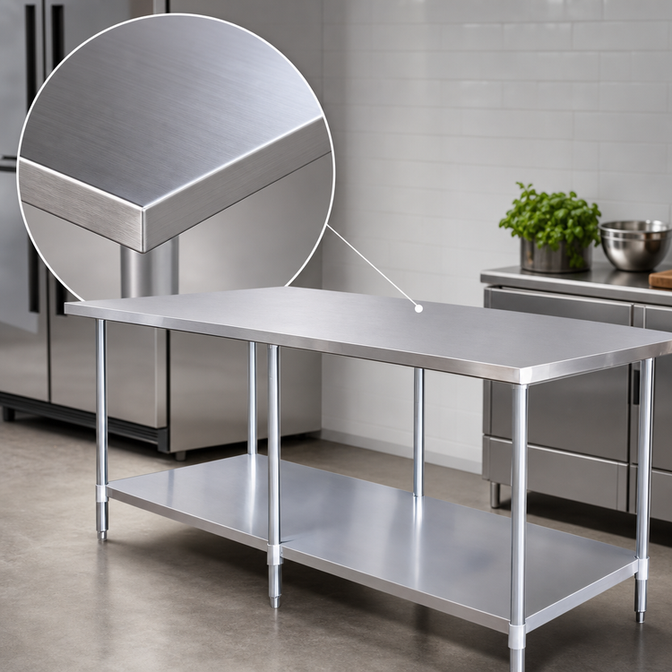 Product image #3 for Mixrite 84-Inch x 30-Inch Stainless Steel Work Table with Adjustable Undershelf