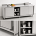 Thumbnail image #3 for John Boos 96-Inch-Wide x 36-Inch-Deep Cabinet Base Work Table with Sliding Doors and 1-1/2-Inch Rear Riser