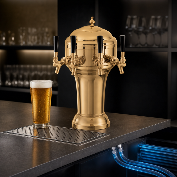 Product image #3 for Roma 5-Faucet Glycol-Cooled Countertop Draft Beer Tower