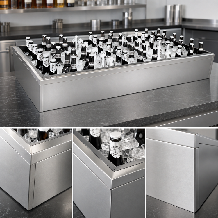 Product image #3 for Glastender Back Bar Ice Display Unit, 36 Inch x 12 Inch, Stainless Steel