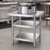 Thumbnail image #3 for Eagle Group 24-Inch Rice Cooker Equipment Stand with Cutout, 16-Gauge Stainless Steel Top and Dual Adjustable Undershelves