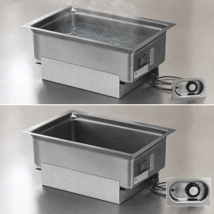 Product image #3 for Eagle Group Built-In Electric Hot Well Food Warmer with Drain, 12 in. x 20 in. Pan Opening