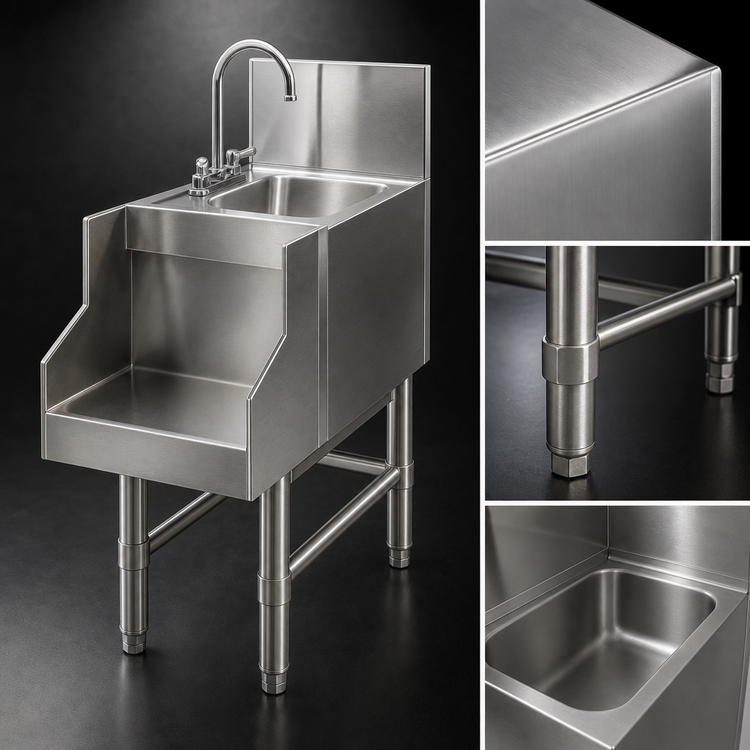 Product image #3 for Eagle Spec-Bar 18-Inch Wide Freestanding Blender Station with Sink and T&S Faucet