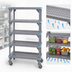 Thumbnail image #3 for Millenia Mobile Polymer Shelving Unit with 5 Open Grid Shelves, 36 x 18 x 74 Inches
