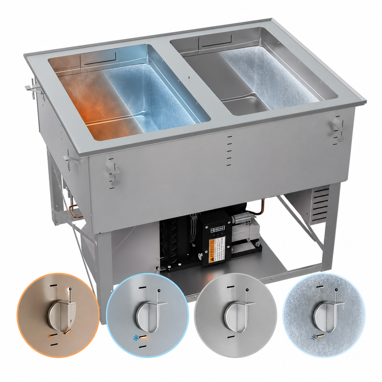 Product image #4 for Vollrath 2-Well Hot/Cold/Frozen Modular Drop-In Food Well, 120V
