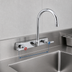 Thumbnail image #3 for BK Resources OptiFlow 8-Inch Center Splash-Mount Heavy Duty Solid Body Faucet with 5-Inch Gooseneck Spout