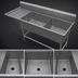 Thumbnail image #3 for John Boos Pro-Bowl 3-Compartment Stainless Steel Platter Sink with Left Drainboard