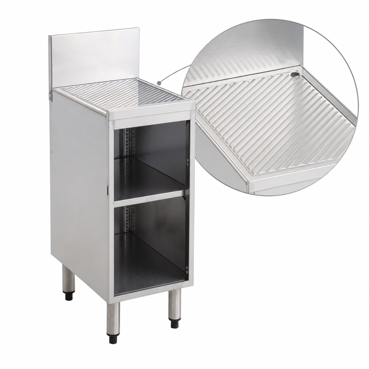 Product image #4 for Perlick Top Shelf TS12SC 12-Inch Wide Freestanding Underbar Storage Cabinet with Drainboard Top